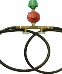 King Kooker Double Hose & Regulator Assembly With Manual Valves