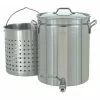 Bayou Classic 10 Gallon Stainless Steel Stock Pot, Spigot And Basket
