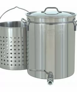 Bayou Classic 10 Gallon Stainless Steel Stock Pot, Spigot And Basket