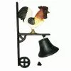 Cajun Classic Cast Iron Rooster Hanging Outdoor Dinner Bell Cast Iron Cookware