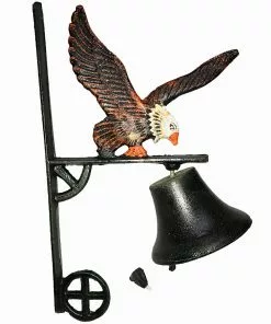 Cajun Classic Cast Iron Cookware Cast Iron Eagle Hanging Outdoor Dinner Bell