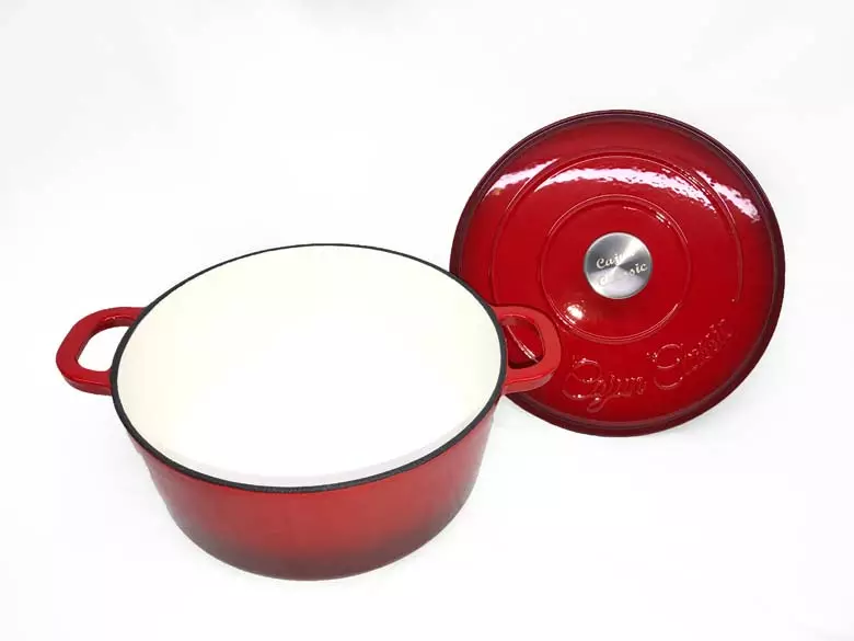 Cajun Classic Enamel Coated Red Dutch Oven - 4.5 Quart Cast Iron Cookware 1 Cajun Classic Enamel Coated Red Dutch Oven - 4.5 Quart Cast Iron Cookware