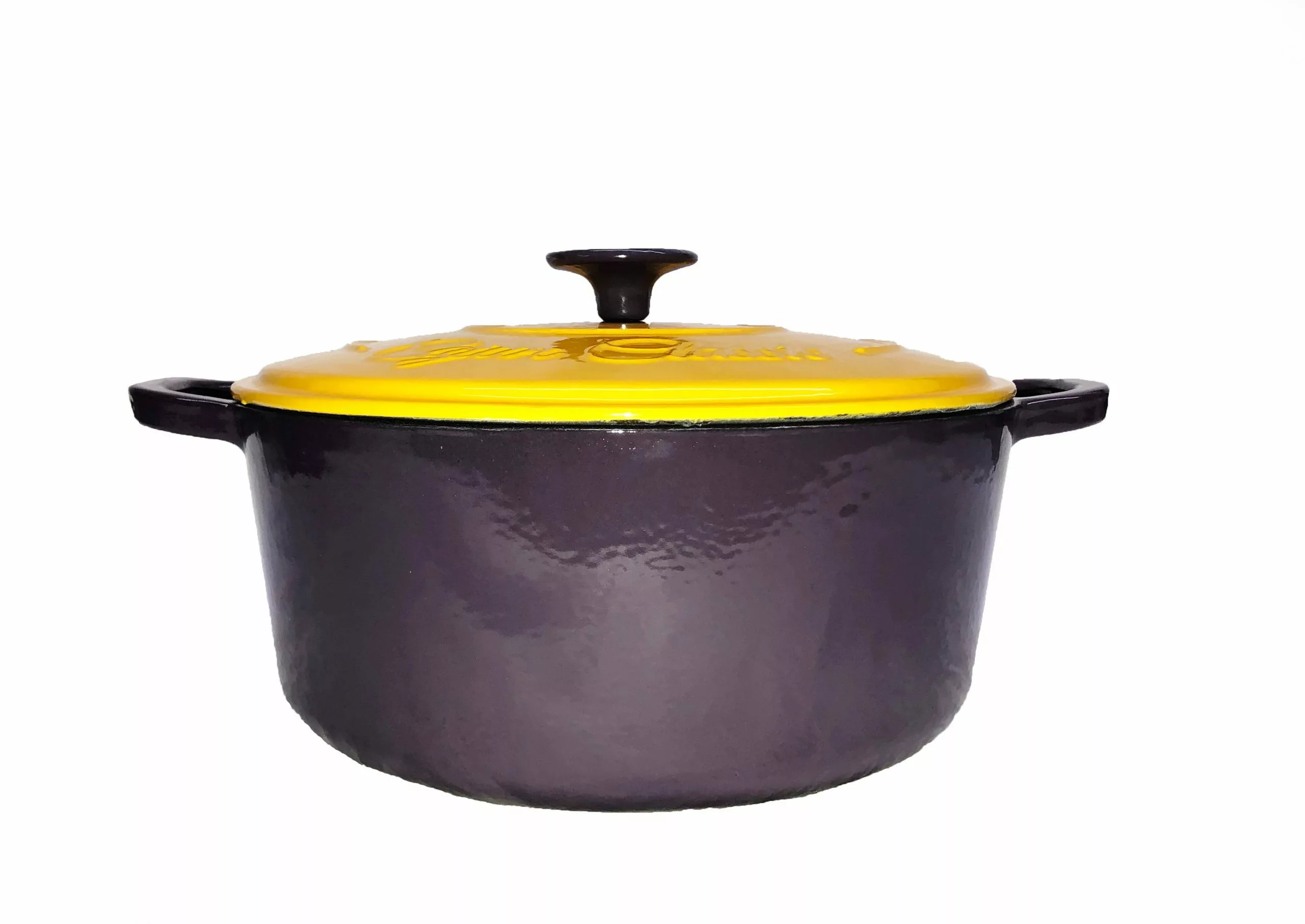 Cast Iron Cookware Cajun Classic 5 Qt Enamel Purple & Gold Dutch Oven 1 Cast Iron Cookware Cajun Classic 5 Qt Enamel Purple & Gold Dutch Oven