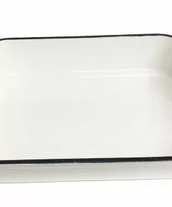 Cajun Classic White Enamel Baking Dish