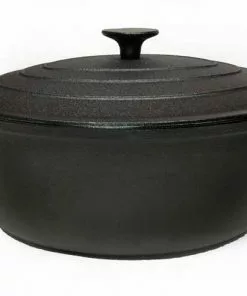 Cajun Classic Oval Seasoned Cast Iron Casserole Pot - 6 Quart