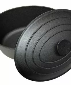 Cajun Classic Oval Seasoned Cast Iron Casserole Pot - 6 Quart