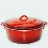 Cajun Classic 2 Qt Enamel Red Dutch Oven Cast Iron Cookware