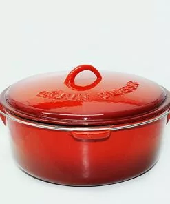 Cast Iron Cookware Cajun Classic 16 Qt Enamel Red Dutch Oven