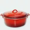 Cajun Classic 6 Qt Enamel Red Dutch Oven Cast Iron Cookware