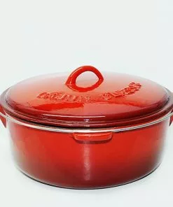 Cajun Classic 6 Qt Enamel Red Dutch Oven Cast Iron Cookware