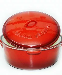 Cast Iron Cookware Cajun Classic 16 Qt Enamel Red Dutch Oven