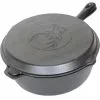 Cajun Classic Seasoned Cast Iron Chicken Fryer With Cast Iron Deer Skillet Lid Cast Iron Cookware