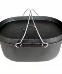 Cajun Classic Cast Iron Oval Casserole Dish Pot