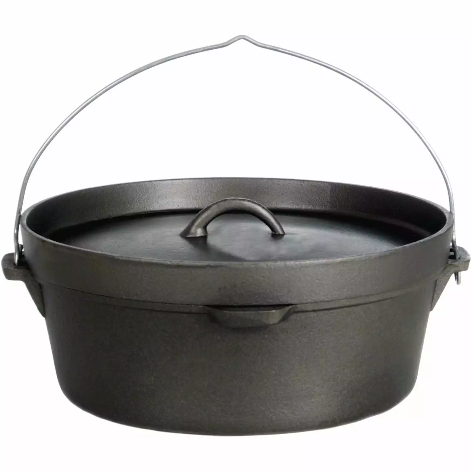 Cajun Classic Seasoned Camp Dutch Oven W/ Biscuit Lid - 6 Qt Cast Iron Cookware 1 Cajun Classic Seasoned Camp Dutch Oven W/ Biscuit Lid - 6 Qt Cast Iron Cookware