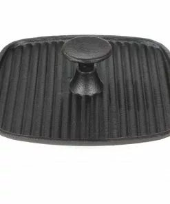 Cajun Classic 8 Inch Square Steak Press Cast Iron Cookware