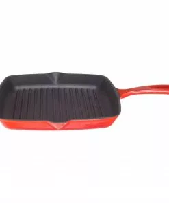 Cajun Classic Red Enamel Grill Pan Skillet