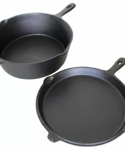 Cajun Classic Seasoned Cast Iron Chicken Fryer With Cast Iron Deer Skillet Lid Cast Iron Cookware