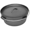 Cajun Classic Seasoned Camp Dutch Oven W/ Biscuit Lid - 20 Qt Cast Iron Cookware