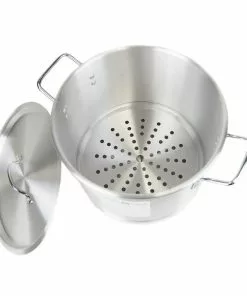 Cajun Outdoor Cooking High Pressure Propane Burner And 24 QT Aluminum Steamer Pot Bundle Stainless Pot Steamers