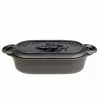 Cajun Classic Cast Iron Cookware Cast Iron Oval Casserole Dish W/ Cast Iron Crawfish Lid