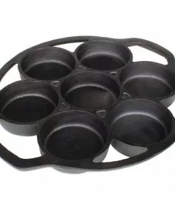 Cajun Classic Cast Iron Cookware 7 Hole Cast Iron Biscuit Pan - Preseasoned