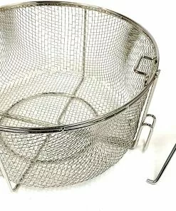 Cooking Accessories Bayou Classic 11" Stainless Fry Basket With Folding Handle