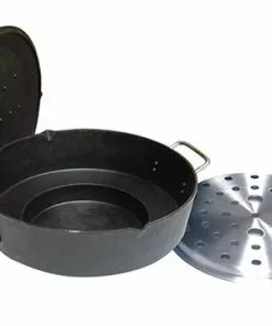 King Kooker Cast Iron Cookware 9 Quart Cast Iron – Unique Deep Fryer Dutch Oven (UFO)