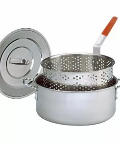 King Kooker 10 Quart Stainless Steel Fry Pan With Basket And Lid Fish Fryers