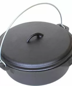 Cast Iron Cookware Cajun Classic Seasoned Cast Iron Dutch Oven Pot - 6 Quart