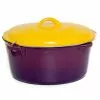 Cajun Classic Enamel Coated Purple & Gold Dutch Oven - 16 Quart Cast Iron Cookware