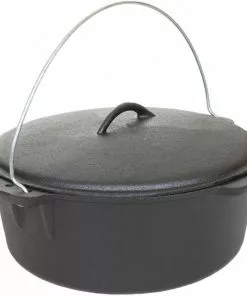 Cajun Classic Seasoned Cast Iron Dutch Oven Pot - 16 Quart Cast Iron Cookware