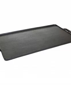 Cast Iron Cookware Cajun Classic Rectangular Large Reversible Seasoned Cast Iron Griddle