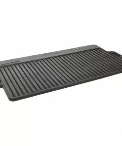 Cast Iron Cookware Cajun Classic Rectangular Large Reversible Seasoned Cast Iron Griddle