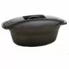 Cast Iron Cookware Cajun Classic Oval Seasoned Cast Iron Casserole Pot - 4 Quart