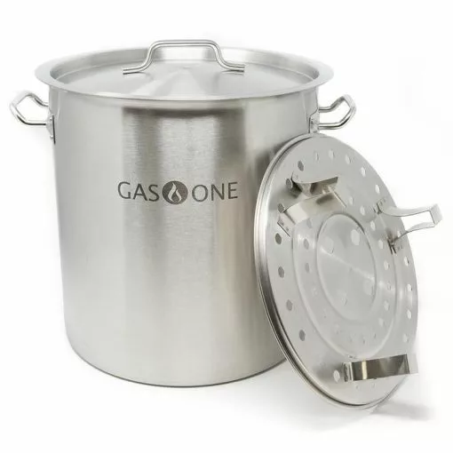 Cajun Outdoor Cooking Stainless Steel Stockpot W/Steamer 32 QT