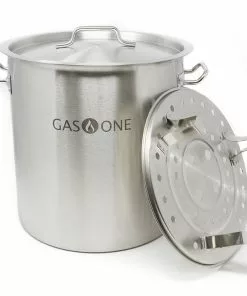Cajun Outdoor Cooking Stainless Pot Steamers Stainless Steel Stockpot W/Steamer 40 QT