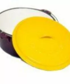 Cajun Classic Enamel Coated Purple & Gold Dutch Oven - 4.5 Quart Cast Iron Cookware