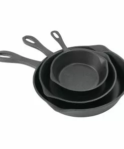 Cast Iron Cookware Bayou Classic 3 Piece Cast Iron Skillet Set