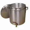 King Kooker Stock Pots Aluminum Boiling Pot With Drain Valve, Basket And Lid 160 Qt